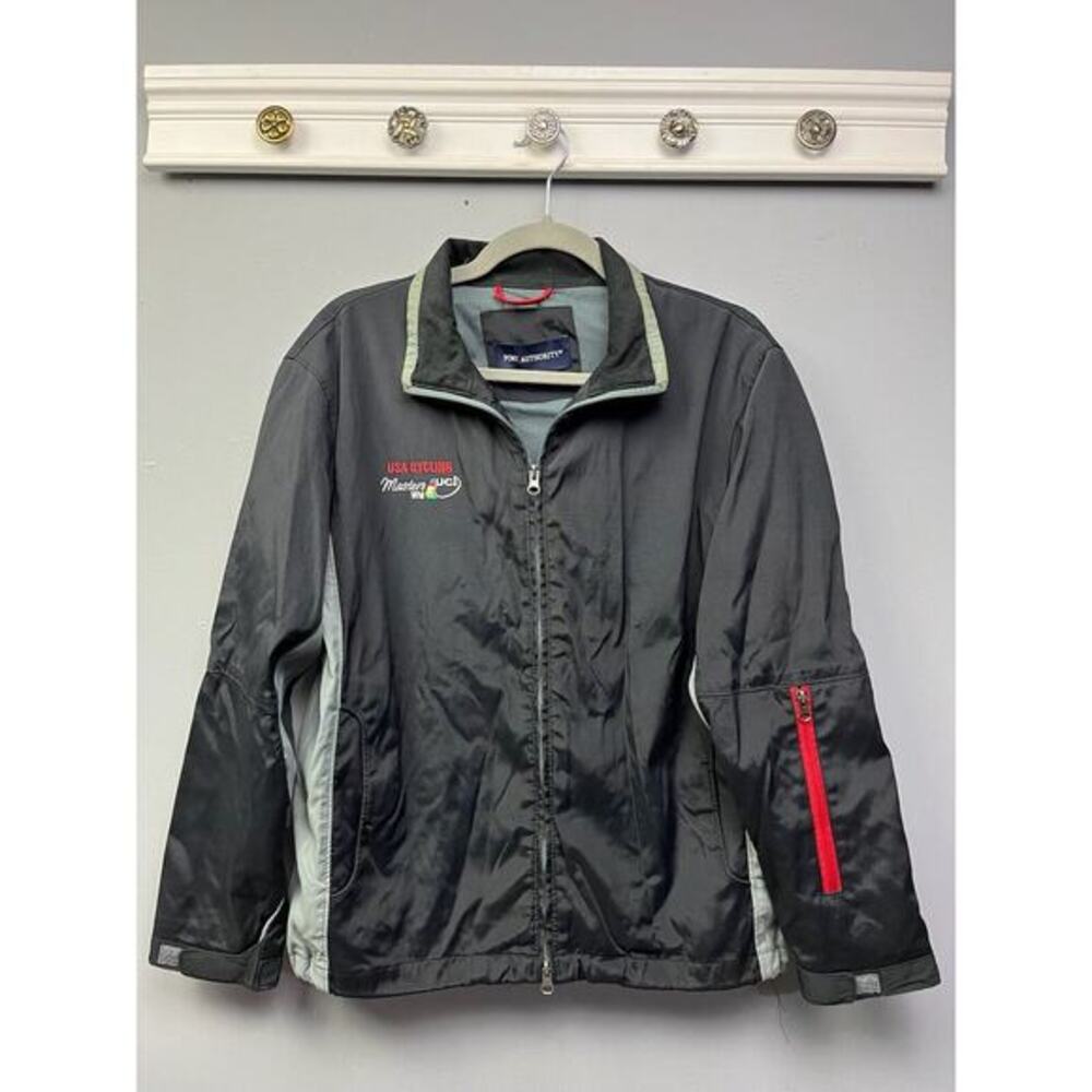 USA Cycling Masters WM Full zip jacket Womens Small Port Authority Black Nylon